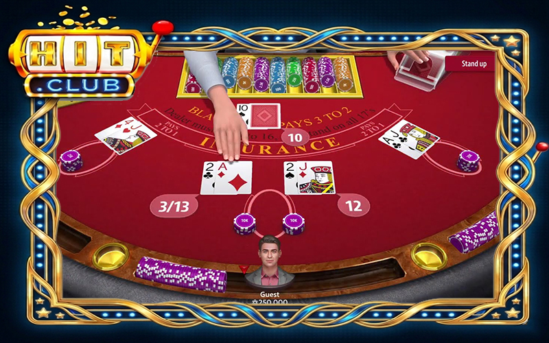 Bàn cược Blackjack tiêu chuẩn với các box đặt tiền