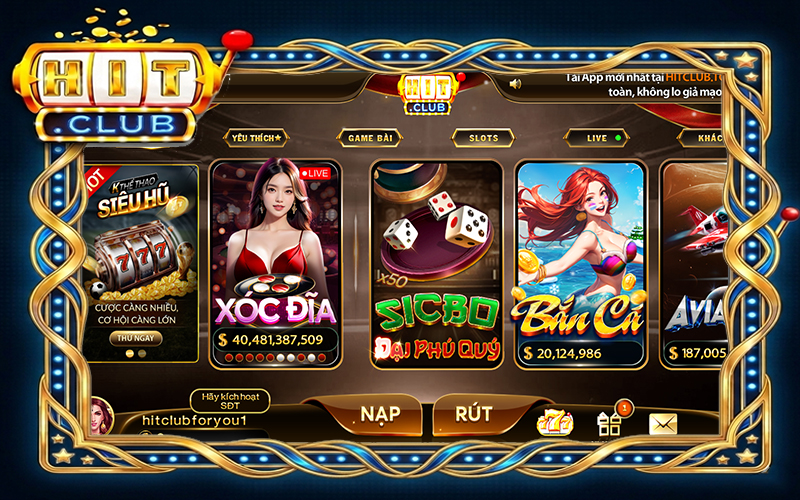 Giao diện giải trí mượt mà của Hit Club trên đa nền tảng