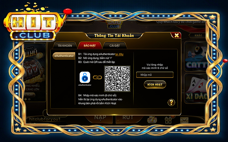 Thiết lập bảo mật tài khoản game đổi thưởng an toàn thiết bị